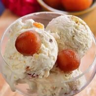 TWO GULABJAMUN WITH ICE CREAM ( ONE SCOOP)