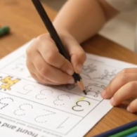 Kindergarten math and English Work sheets : Trace the numbers and letters (Only Dowloadable)