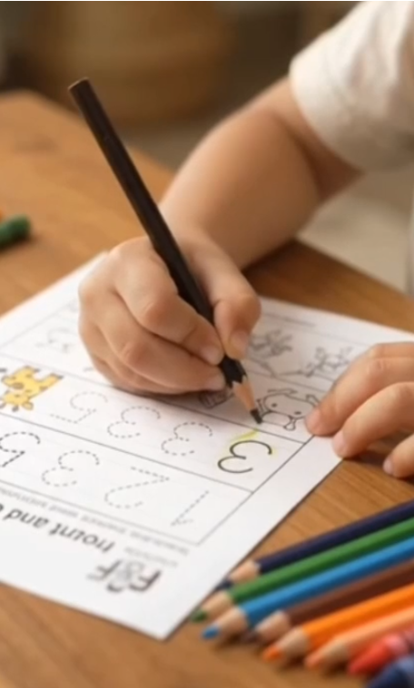 Kindergarten math and English Work sheets : Trace the numbers and letters (Only Dowloadable)